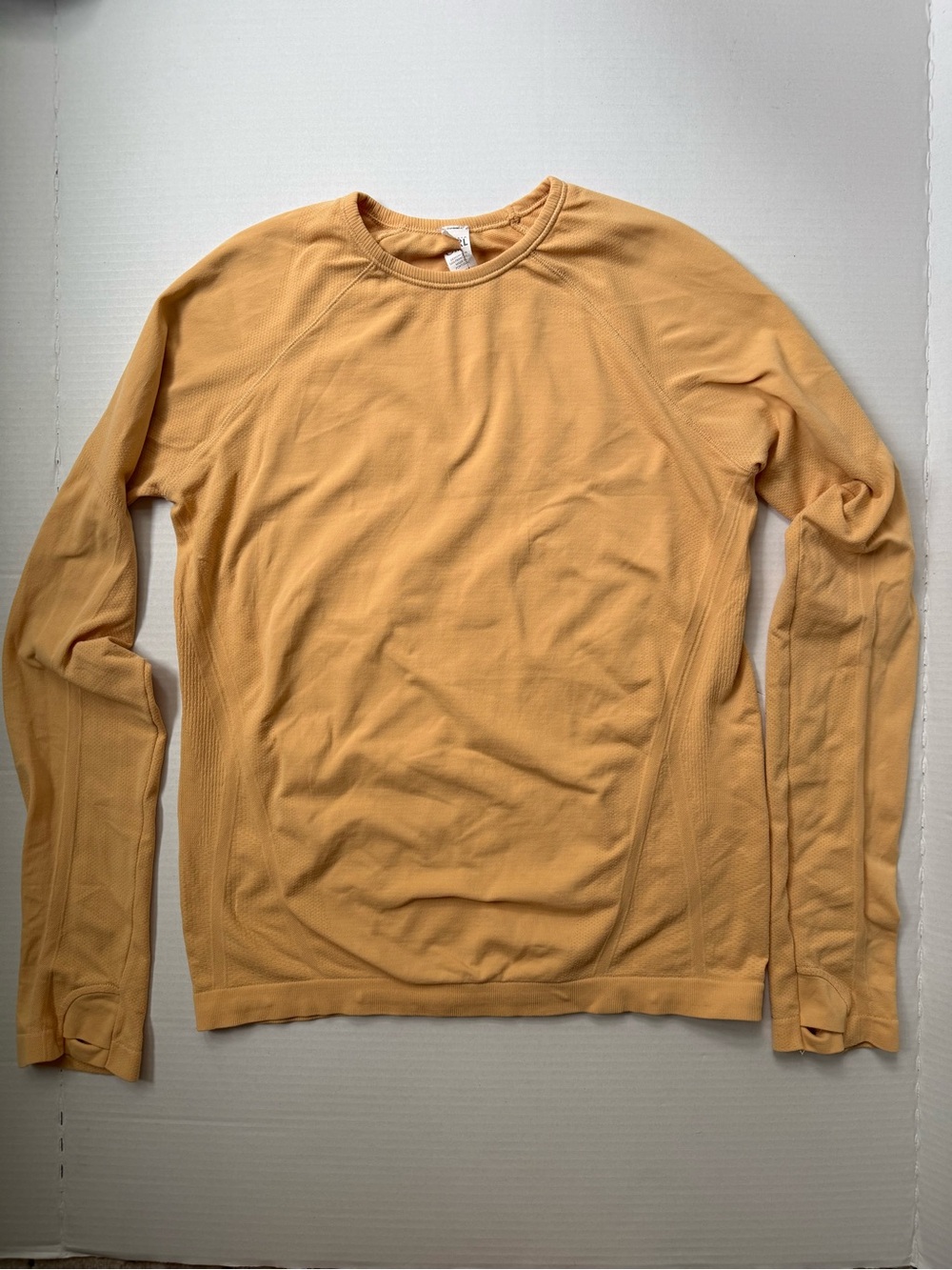 Athleta Girl Seamless Long Sleeve Top - Size XL (14) - Light Orange 🍊